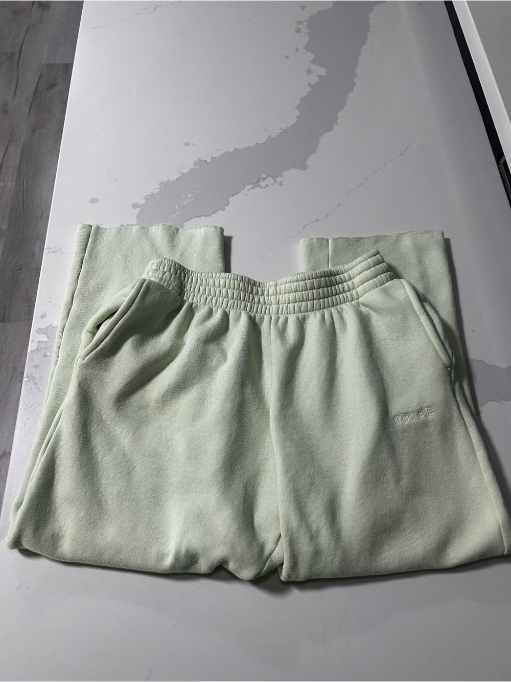 Tribe Kelley Light Mint Cropped Sweatpants with Elastic Waist